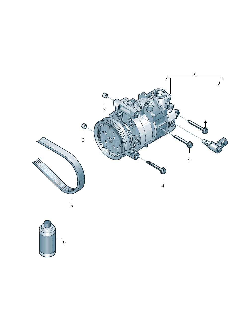 AC Compressor 5Q0820803D Compatible With AUDI A3 Convertible (8V7, 8VE) | A3 / S3