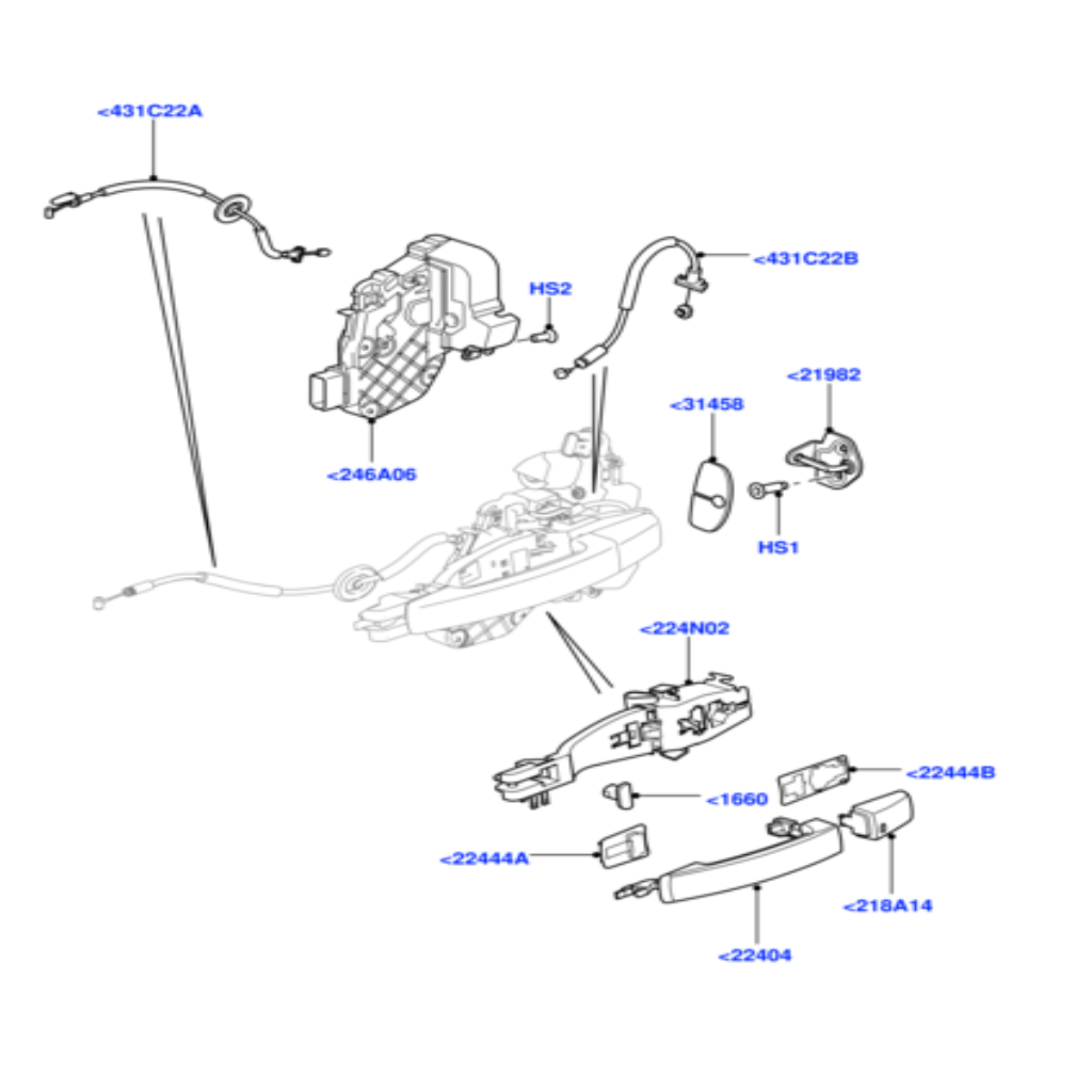 Rear Left Door Lock Actuator Latch LR091351 Compatible With LAND ROVER RANGE ROVER EVOQUE (L538) & RANGE ROVER SPORT I (L320)(2012 -19)