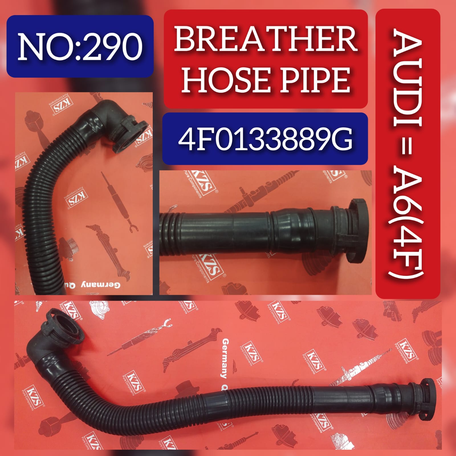 Breather Hose Pipe 4F0133889G  Compatible with AUDI A6 4F Tag-H-290