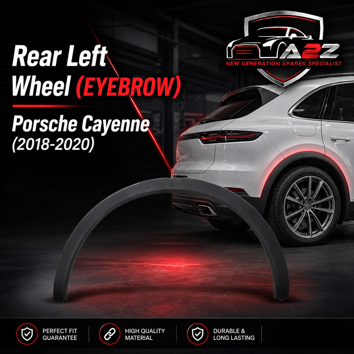 Rear Left Wheel Eyebrow L9Y08547310K1 Compatible With Porsche Cayenne (2018-2020) Tag No.51
