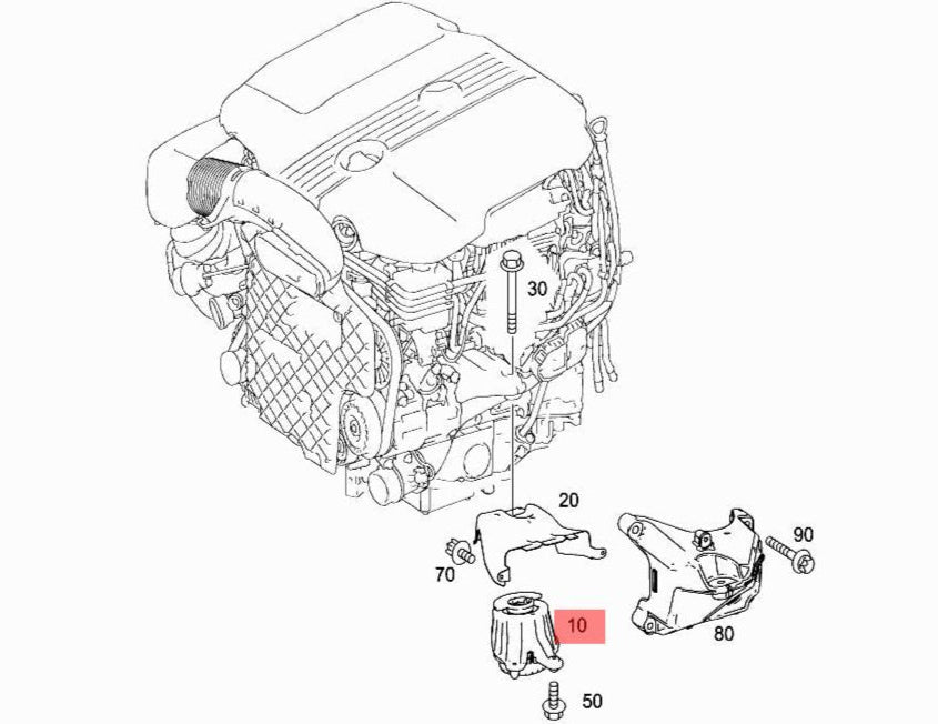 Engine Mounting Left A2052406617 Right A2052406717 Compatible With MERCEDES-BENZ C-CLASS (W205)