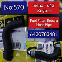 Fuel Filter Return Hose Pipe 6420783481 Compatible With Mercedes Benz E350 GL320 ML350 R350 Diesel Tag No.570