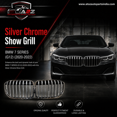 Silver Chrome Show Grill 51137475318 Compatible With BMW 7 SERIES (G12) (2020-2022) Tag No.63