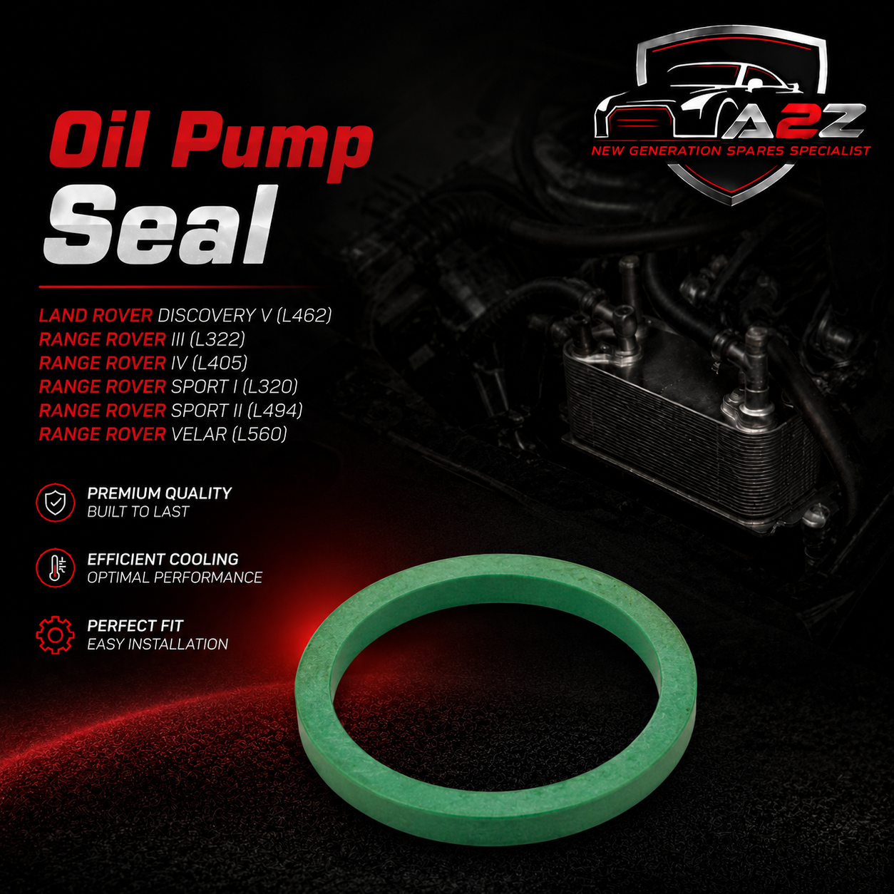 Oil Pump Seal LR011213 AJ812199 Compatible With LAND ROVER DISCOVERY V (L462) RANGE ROVER III (L322) RANGE ROVER IV (L405) RANGE ROVER SPORT I (L320) RANGE ROVER SPORT II (L494) RANGE ROVER VELAR (L560)