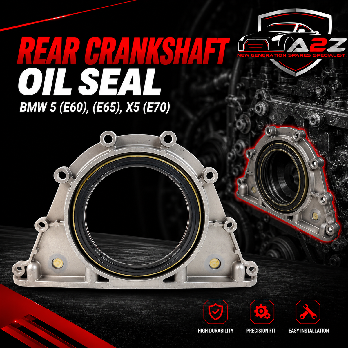 Rear Crankshaft Oil Seal 11147512101 Compatible With BMW 5 (E60), (E65), X5 (E70)