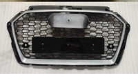RS3 Black And Chrome Honeycomb Show Grill Compatible With Audi = A3 (2017-20) Tag No.97
