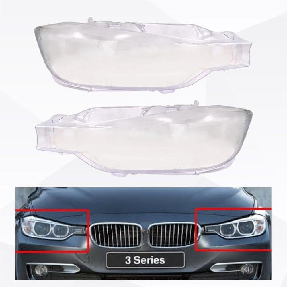 Car Front Headlight Lens Cover Transparent Lamp Shade Headlamp Shell Cover compatible for BMW F30 2016 - 2018.