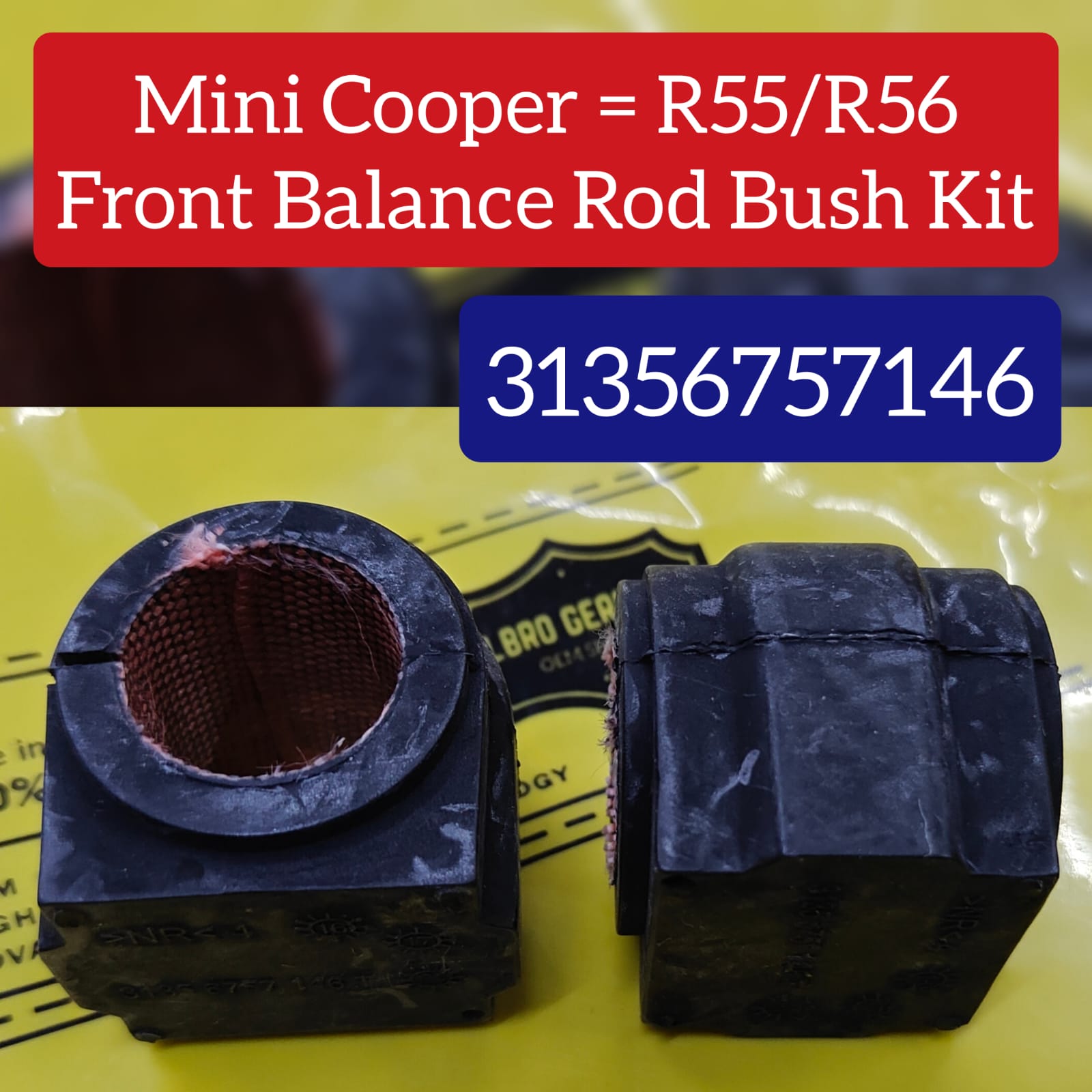 Front Stabilizer Sway Bar Bushing Kit 31356757146 Compatible With MINI (R56) & MINI Convertible (R57)