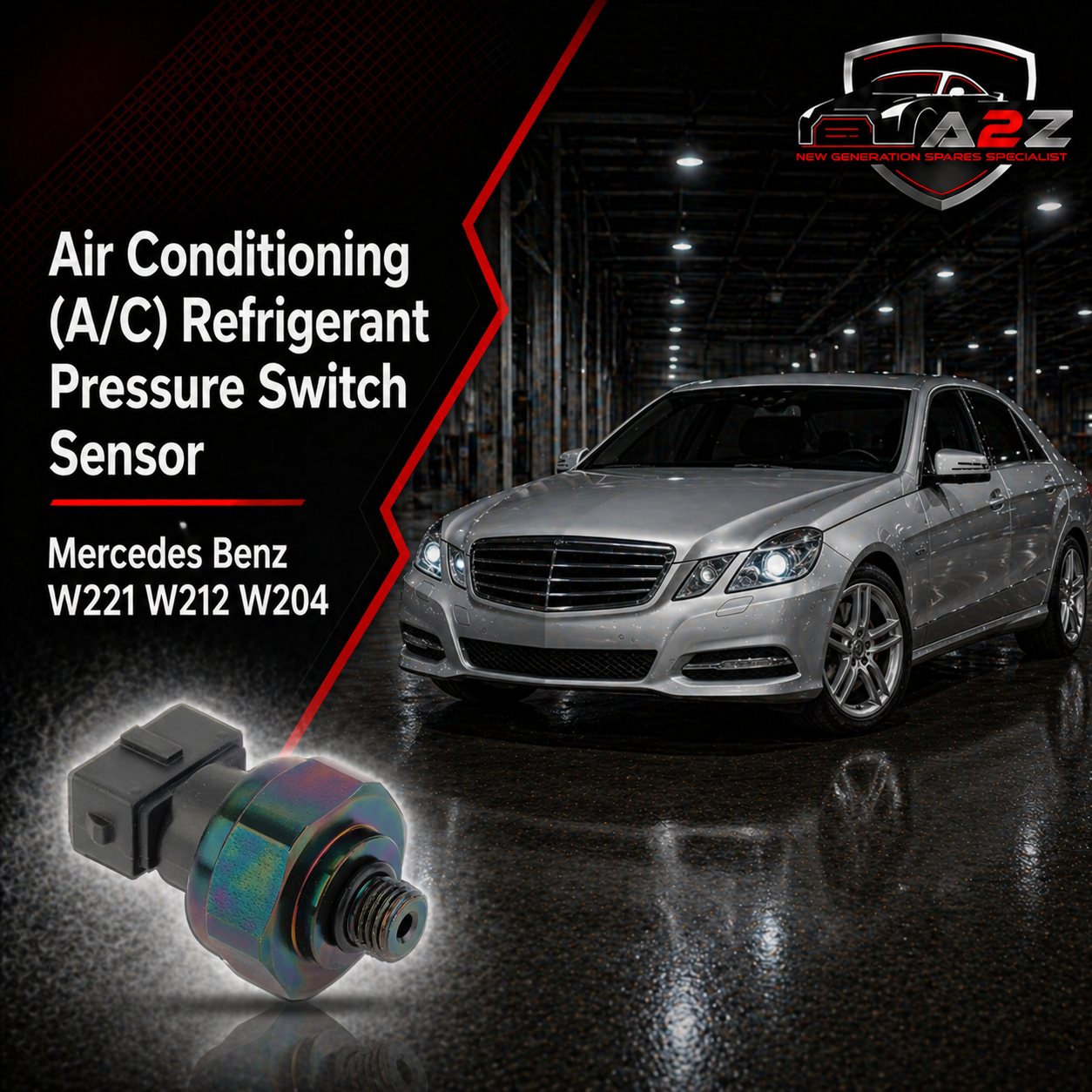 Air Conditioning (A/C) Refrigerant Pressure Switch Sensor 6395420818 Compatible With Mercedes Benz W221 W212 W204