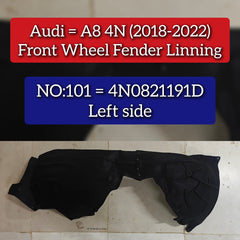 Front Left Fender Linning 4N0821191D Compatible With Audi A8 4N (2018-2022) Tag No.101