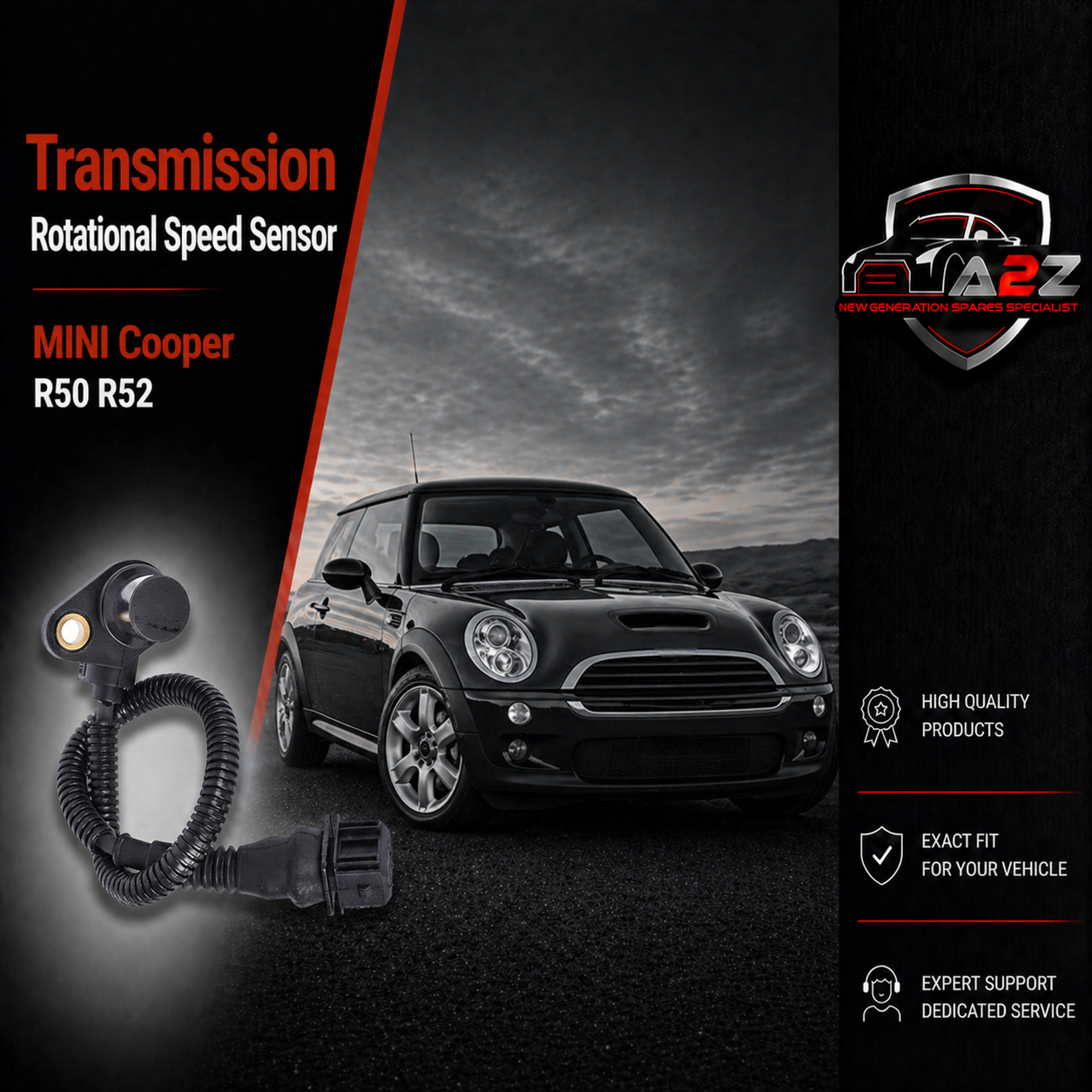 Transmission Rotational Speed Sensor 24357518732 Compatible With MINI Cooper R50 R52