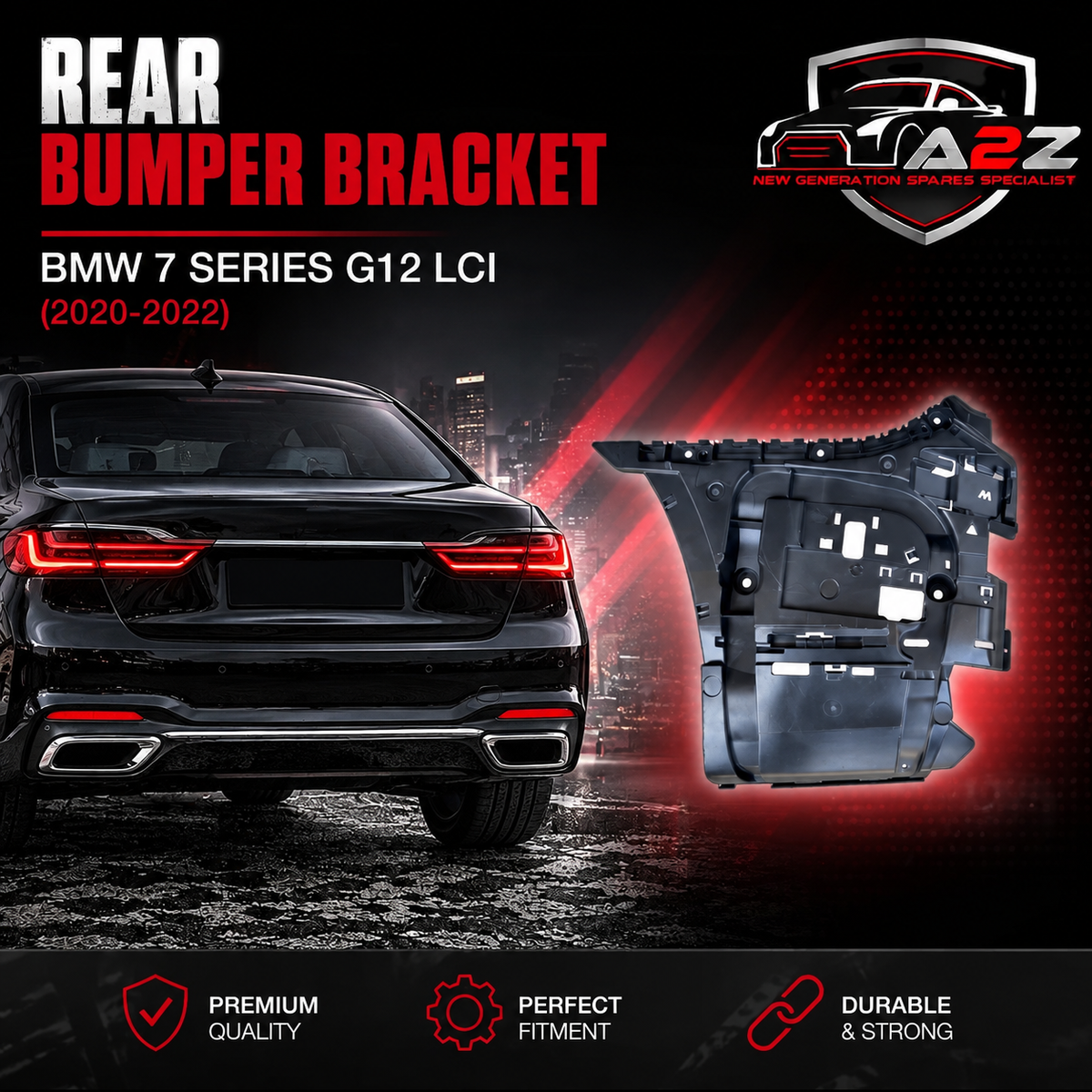 Rear Bumper Bracket Left 51128076817 & Right 51128076818 Compatible With BMW 7 SERIES G12 LCI (2020-2022) Tag No.1803