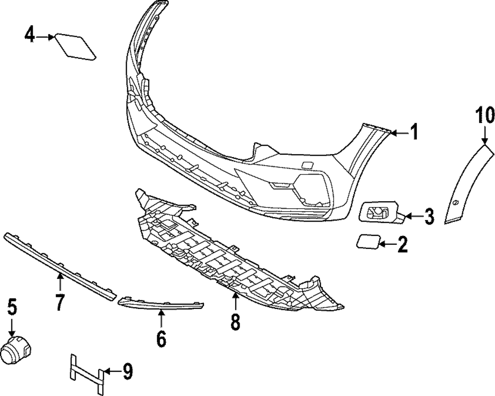 Front Bumper Center Chorme 32227904 Compatible With VOLVO XC60 II (246) Tag No.7