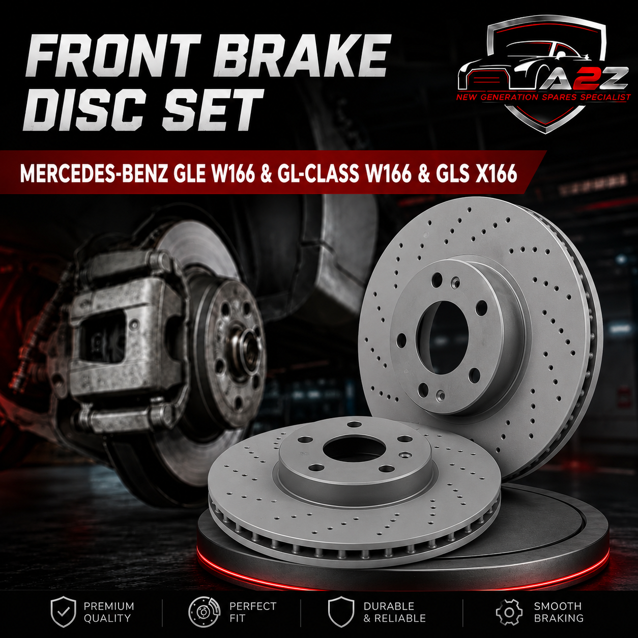 Front Brake Disc Set A1664211600 A1664210312 A1664210912 Compatible With MERCEDES-BENZ GLE W166 & GL-CLASS W166 & GLS X166