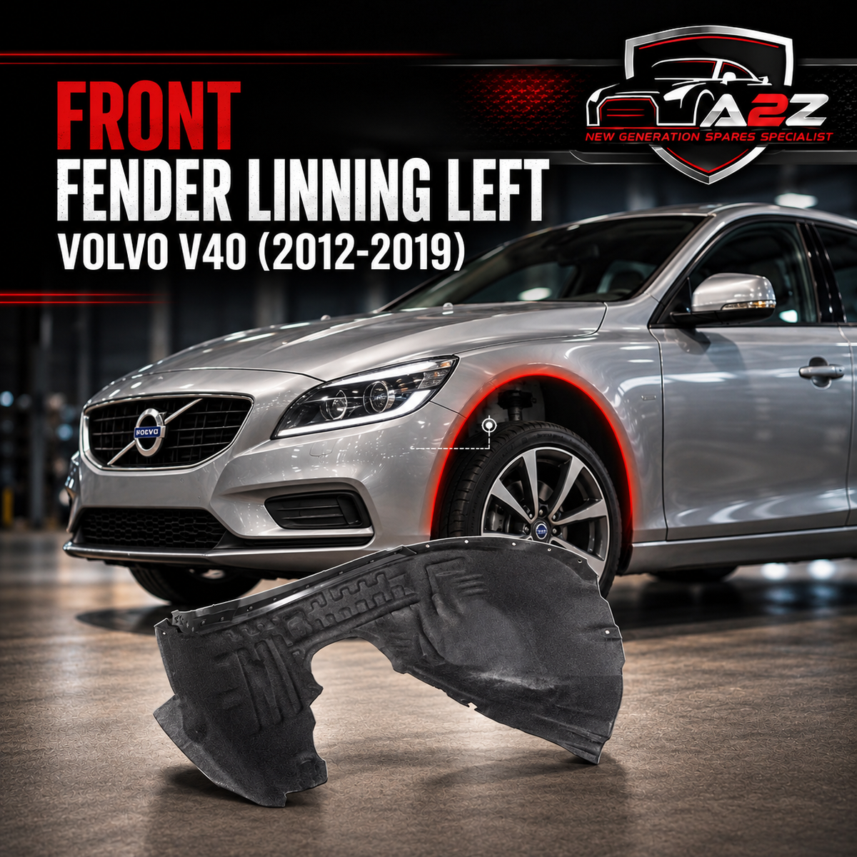 Front Fender Linning Left 31265973 & 31477853 Compatible With VOLVO V40 (2012-2019)