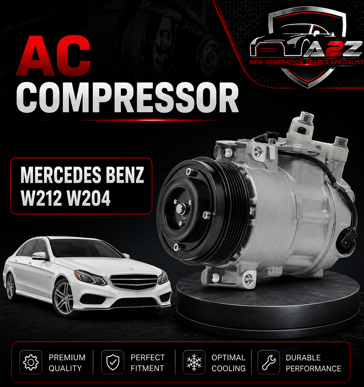 AC Compressor 0032304811 Compatible With Mercedes Benz W212 W204