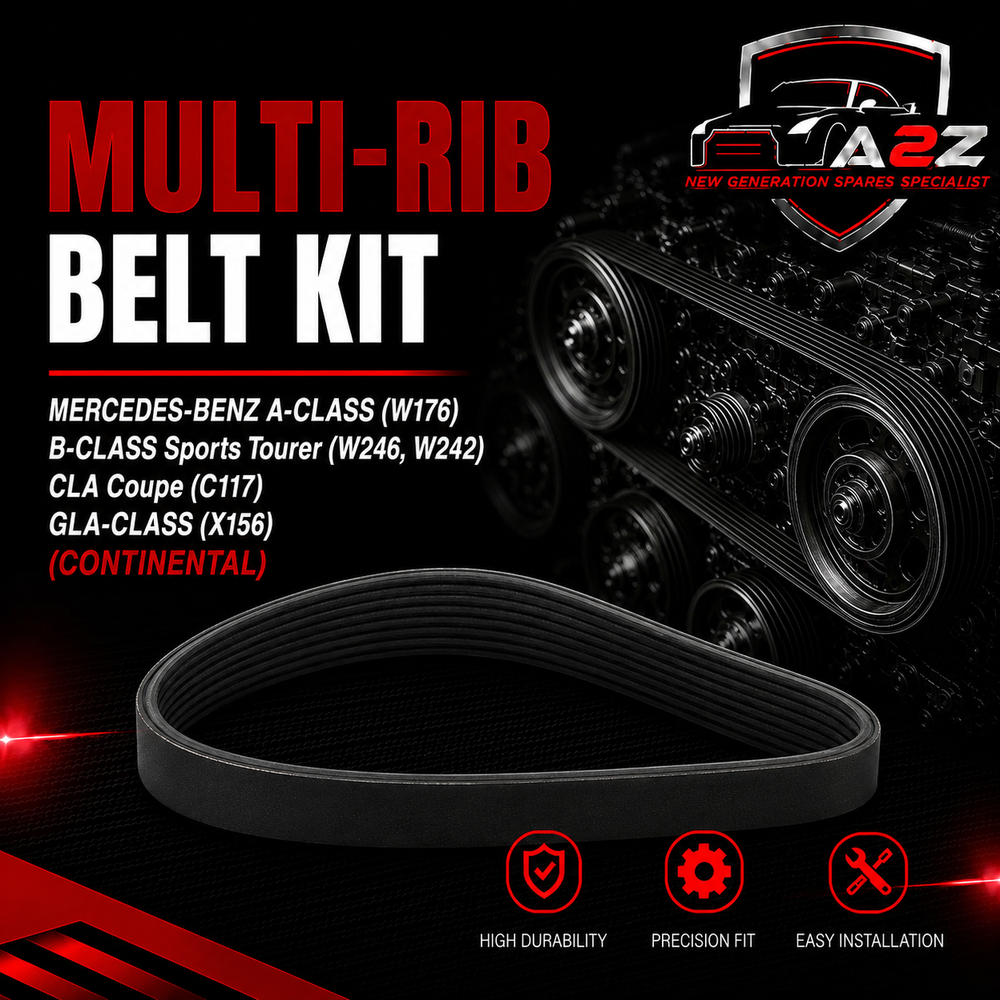 Multi Rib Belt Kit 5PK1745K1 25195388 55565236 Compatible With MERCEDES-BENZ A-CLASS (W176) B-CLASS Sports Tourer (W246, W242) CLA Coupe (C117) GLA-CLASS (X156) (CONTINENTAL)