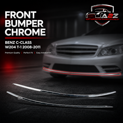 Front Bumper Chrome Left  2048850721 & Right 2048850821 Compatible With MERCEDES BENZ C-CLASS W204 T-1 2008-2011 Tag No.131