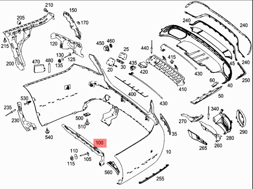 Rear Bumper Bracket 2138850765 Compatible With Mercedes-Benz E-CLASS W213 (2016-2019) Tag No.868