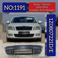 Complete Front Bumper 1Z0807221D 1Z0807221E Compatible With Skoda Octavia (2010-2013) Tag No.1191