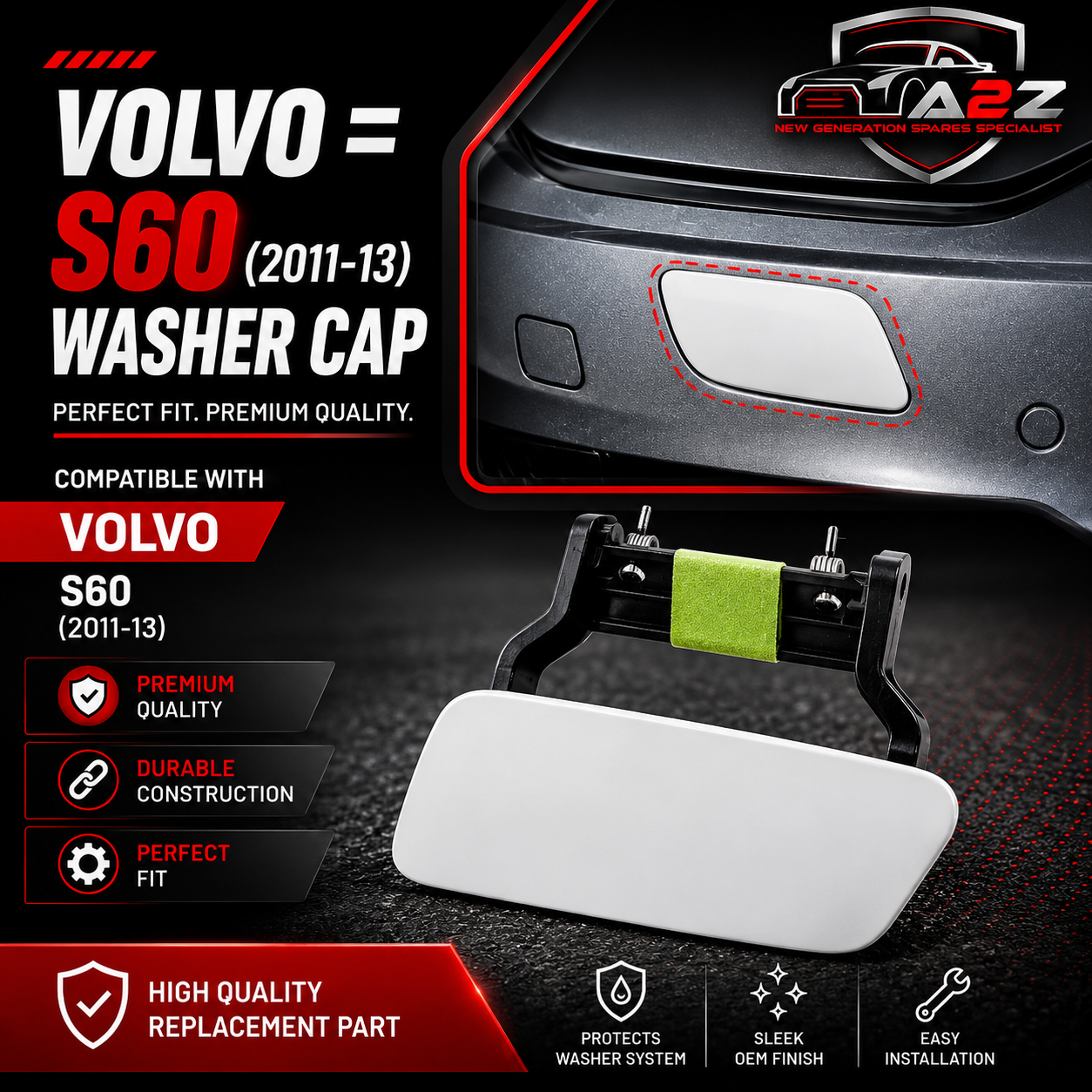 VOLVO = S90 (2017-22)Washer Cap Set.Ref No 31383232 = L.H 31383233 = R.H Tag 633