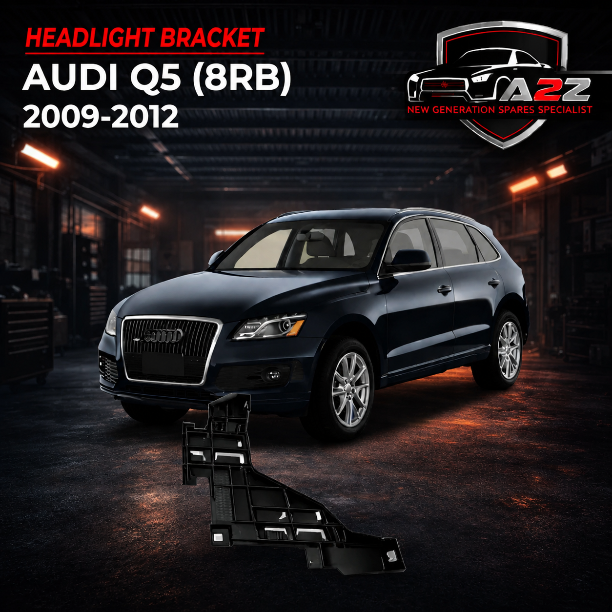 Headlight Mounting Panel Bracket Left 8R0941453 & Right 8R0941454 Compatible With AUDI Q5 (8RB) 2009-2012 Tag No.166