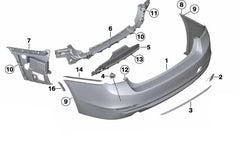 Rear Bumper Chrome 51127289755 Compatible With BMW 3 Series (F30, F80) 2012-2015 Tag No.54