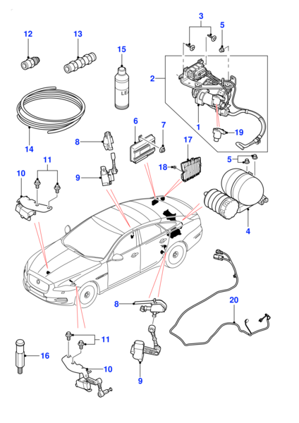 Rear Right Air Suspension Height Level Sensor C2D16582 AW933C280BC AW933C280BD C2D6859b Compatible With JAGUAR XJL