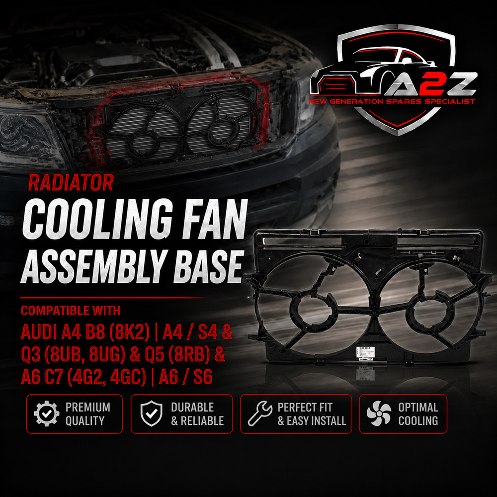 Cooling Radiator Fan Assembly Base 8k0121207A  Compatible With AUDI A4 B8 (8K2) | A4 / S4 & Q3 (8UB, 8UG) & Q5 (8RB) & A6 C7 (4G2, 4GC) | A6 / S6