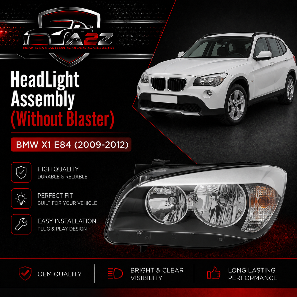 Complete Headlight Assy Left 63112990001 & Right 63112990002 (Without Blaster) Compatible With BMW X1 E84 (2009-2012) Tag No.59