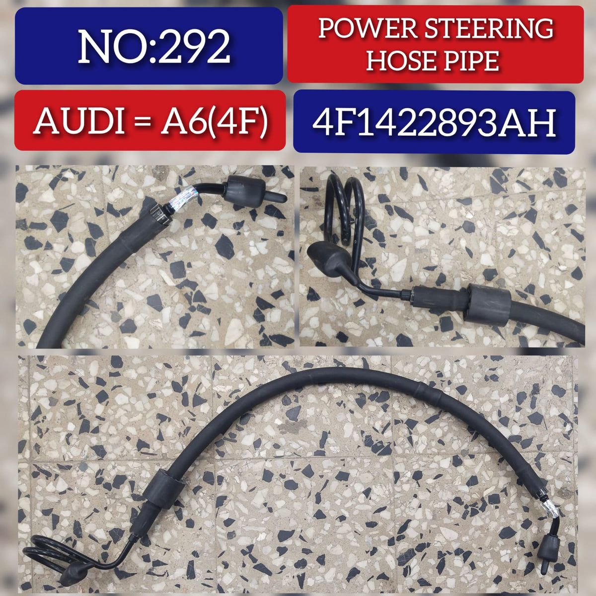 Power Steering Hose Pipe 4F1422893AH  Compatible with AUDI A6 4F Tag-H-292