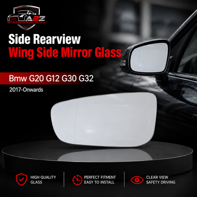 Side Rearview Wing Side Mirror Glass Left 51167445413 & Right 51167445414 Compatible With BMW 3 Series (G20, G80, G28) & 5 Series (G30, F90) & 6 Gran Turismo (G32) & 7 Series (G11, G12)