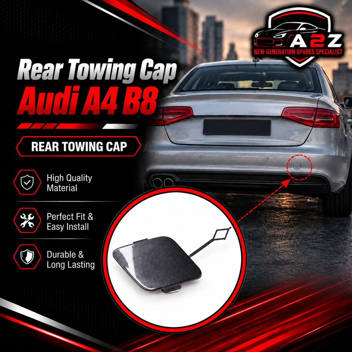 Rear Towing Cap 8K5807441C Compatible With Audi A4 B8 (2012-2016)  Tag NO: 14