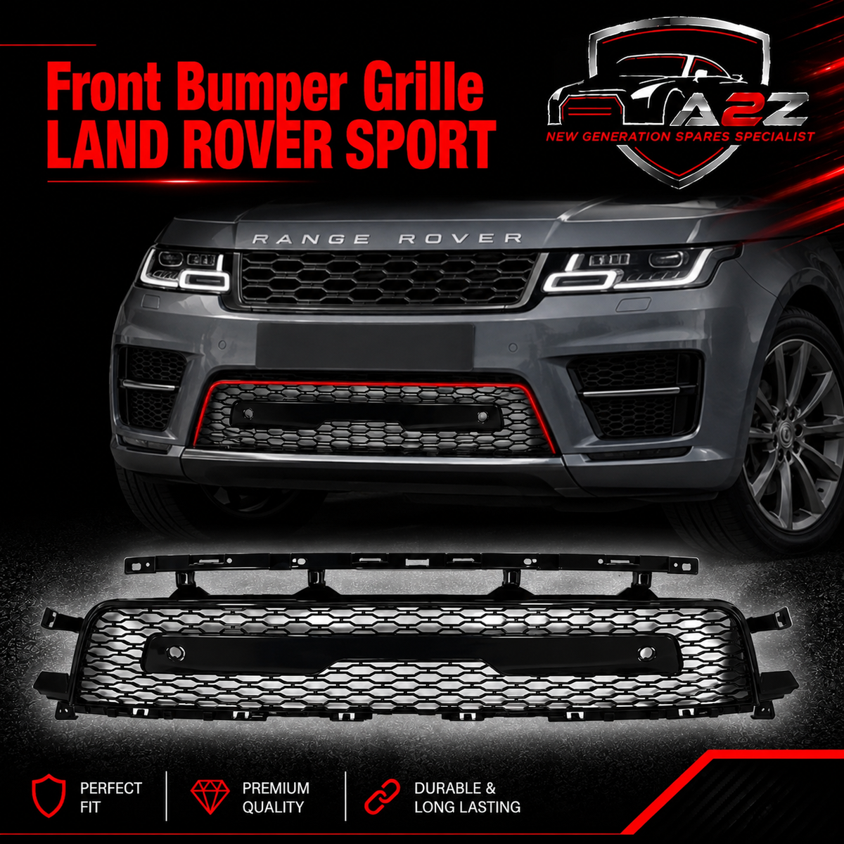 Front Bumper Grille LR099208 Compatible With LAND ROVER SPORT