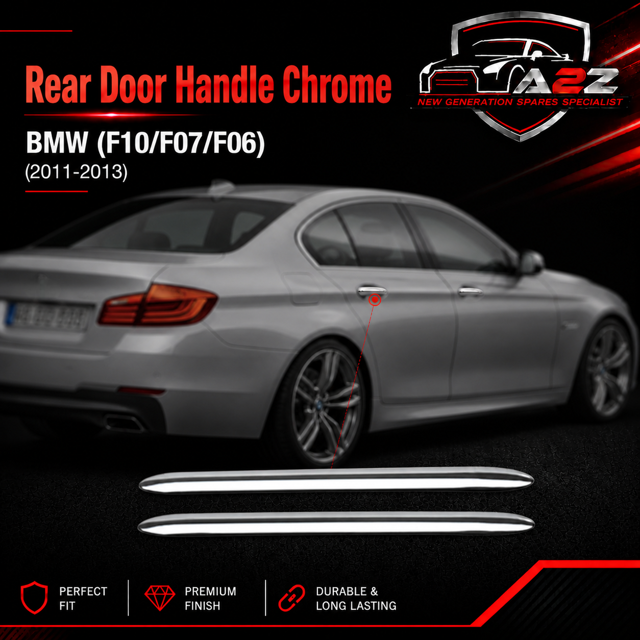 Rear Door Handle Chrome 51217231934 Compatible With BMW (F10/F07/F06) (2011-2013) Tag No.58