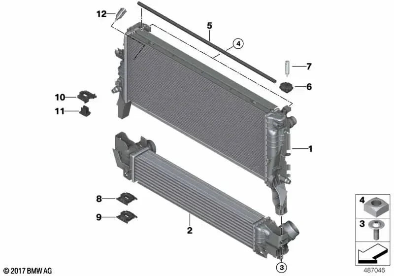 Radiator Intercooler 17517617600 Compatible With BMW F48