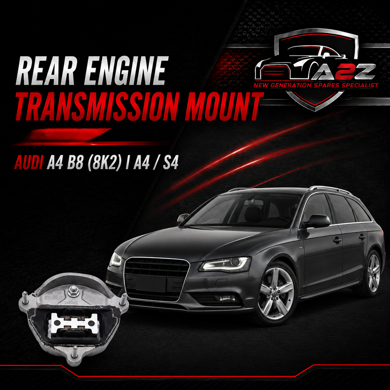 Rear Engine Transmission Mount 8K0399151 8K0399151BD 8K0399151AQ Compatible With AUDI A4 B8 (8K2) | A4 / S4