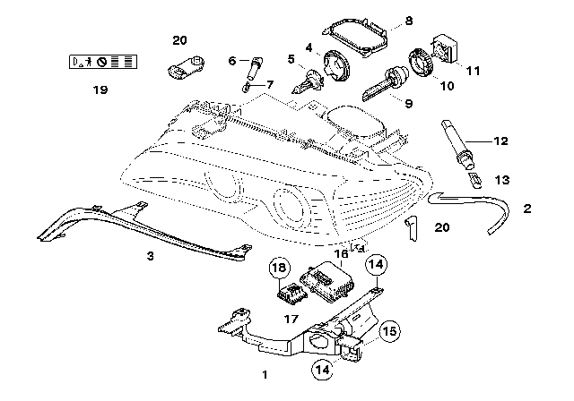 Headlight Drive Control Unit 63127189312 BMW 3 Series  E90 & 5 Series E60 & 7 Series E65, E66, E67 Tag-BL-213