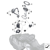 Fuel Pump 16117217261 16117201482 Compatible With BMW 7 Series (F01, F02, F03, F04) Tag No.64