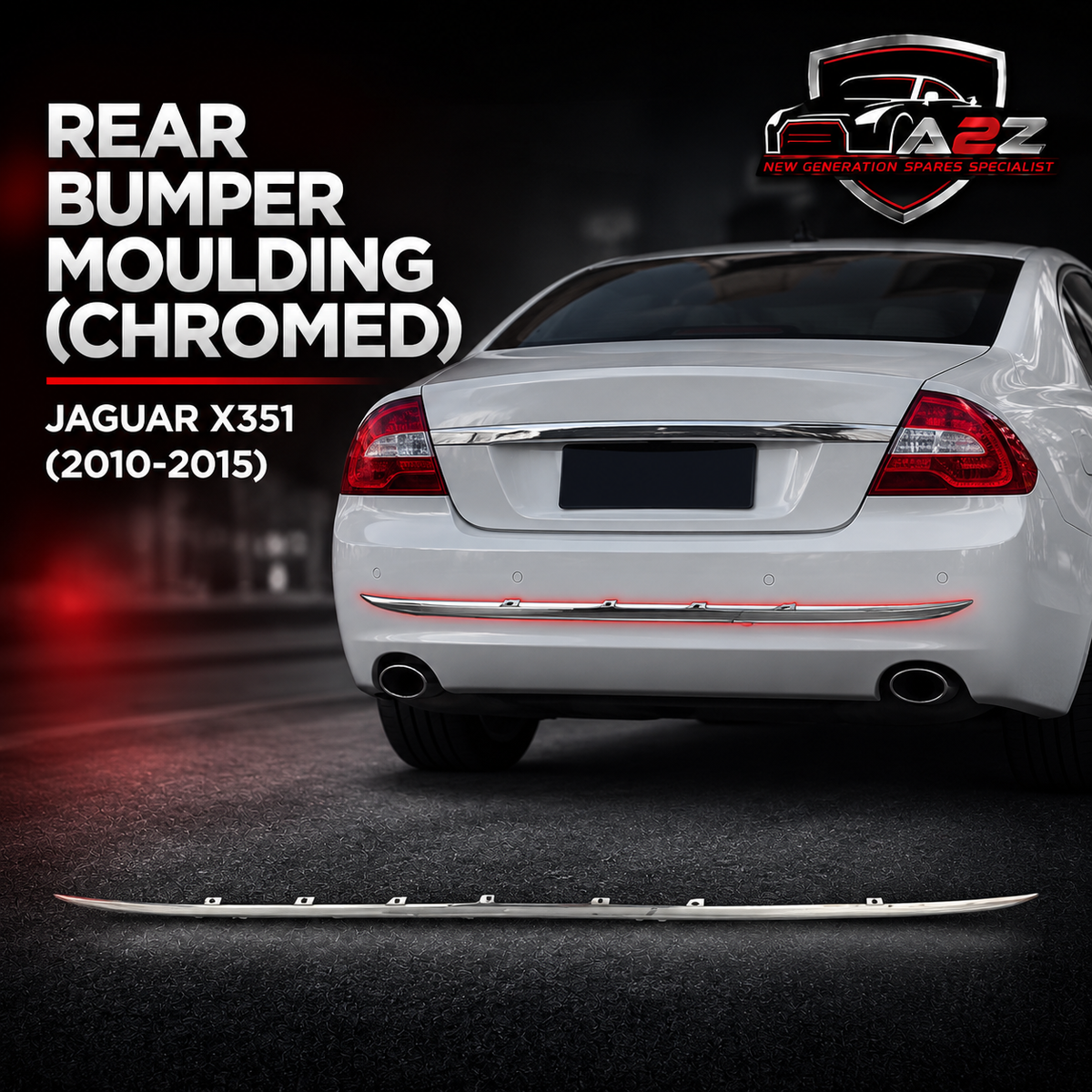 Rear Bumper Moulding (Chromed) C2D3572 Compatible With Jaguar  XJL (X351) (2010-2015) Tag No.5