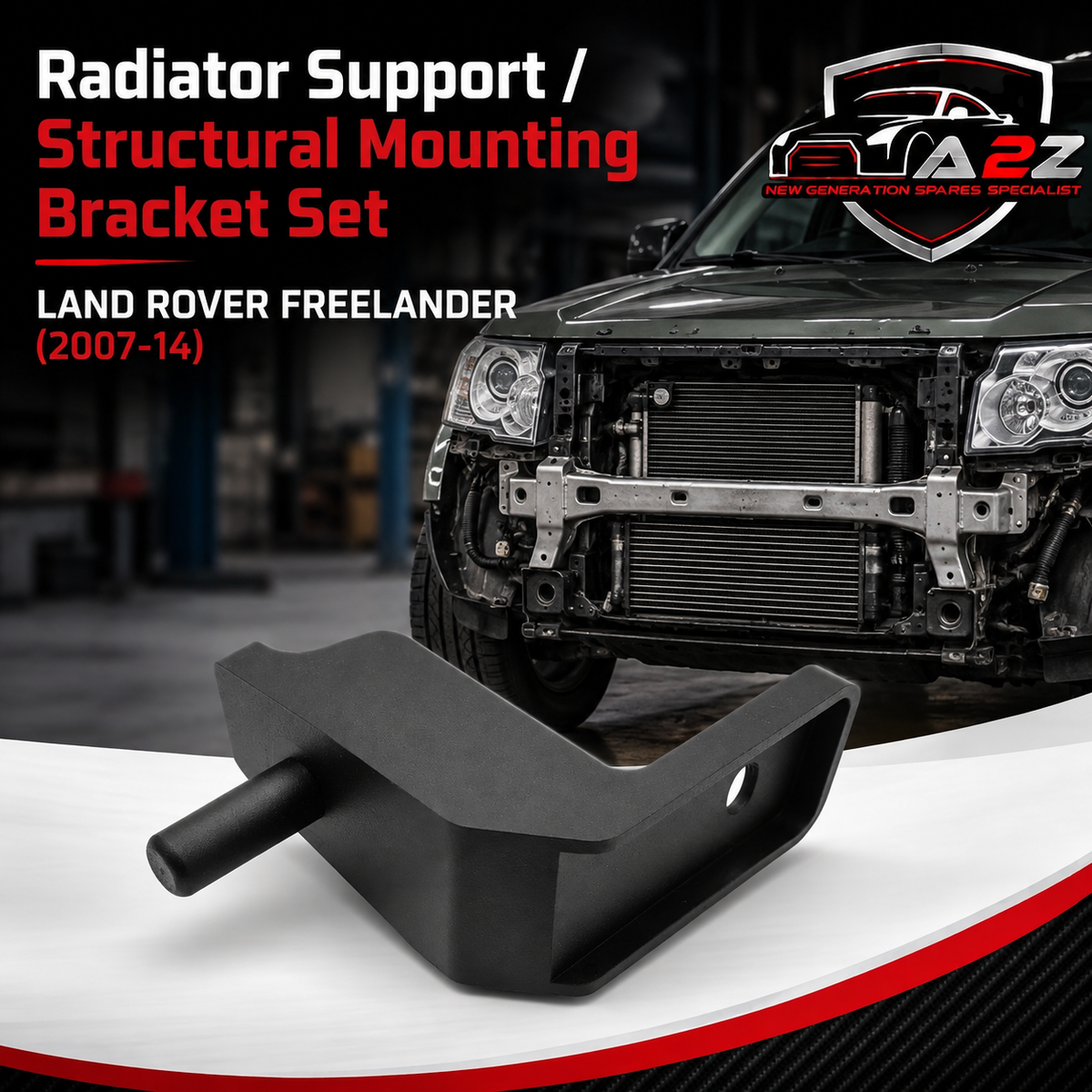 Radiator Support / Structural Mounting Bracket Set Right LR000939 & Left LR000938 Compatible With LAND ROVER FREELANDER (2007-14)