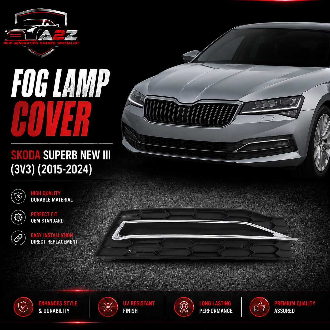 Fog Lamp Cover Right 3VD853665A & Left 3VD853666A Compatible With Skoda Superb III (3V3) Tag No.135