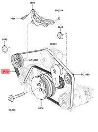 Belt LR035543 Compatible With LAND ROVER DISCOVERY V (L462) & RANGE ROVER IV (L405) & RANGE ROVER SPORT II (L494) Tag no : 56