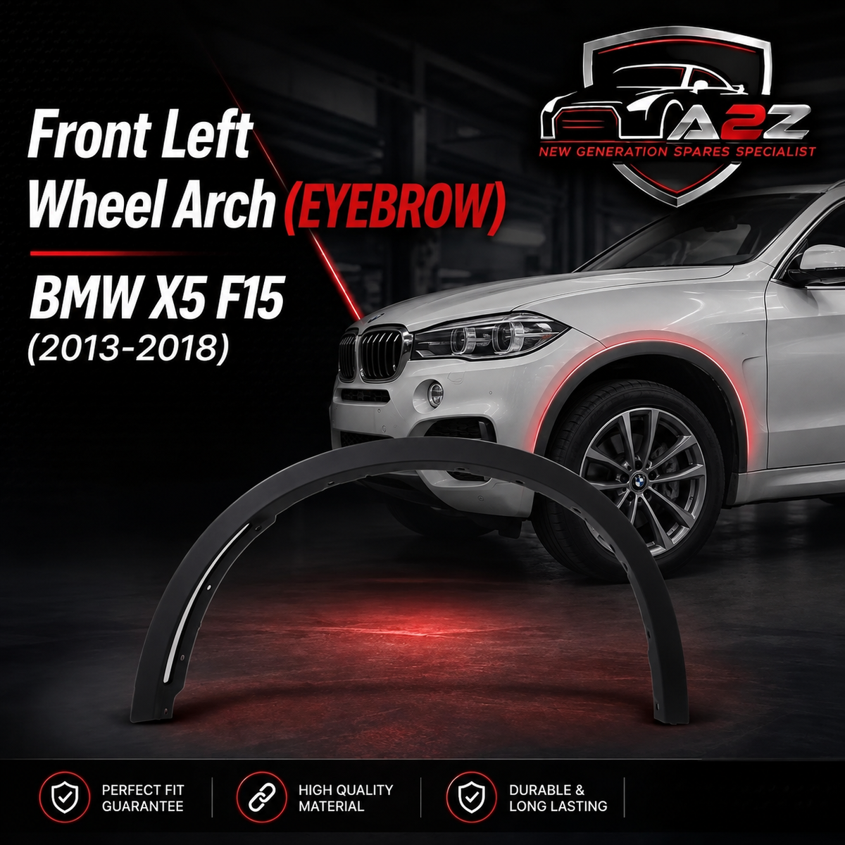 Front Left Wheel Arch (EYEBROW) 51777294373 Compatible With BMW X5 F15 2013-2018 Tag-EY-41