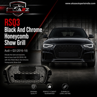 RSQ3 Black And Chrome Honeycomb Show Grill Compatible With Audi = Q3 (2016-18) Tag No.134