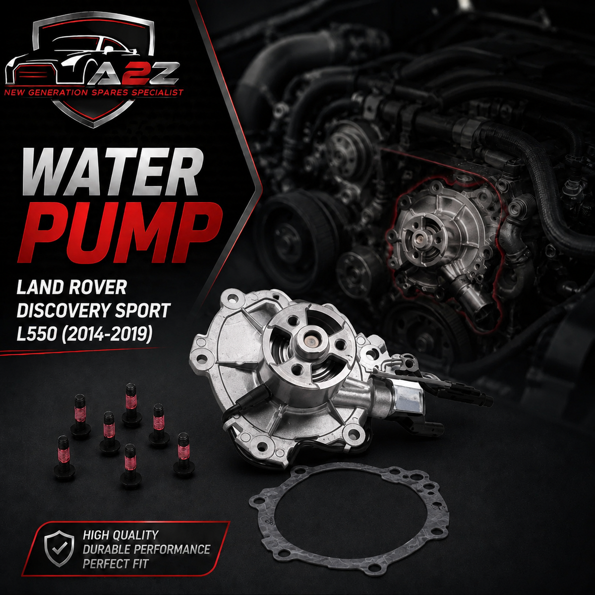 Water Pump LR073693 LR080736 LR116736 LR123384 LR129893 Compatible With LAND ROVER DISCOVERY SPORT L550 & RANGE ROVER EVOQUE L538 Tag-W-49