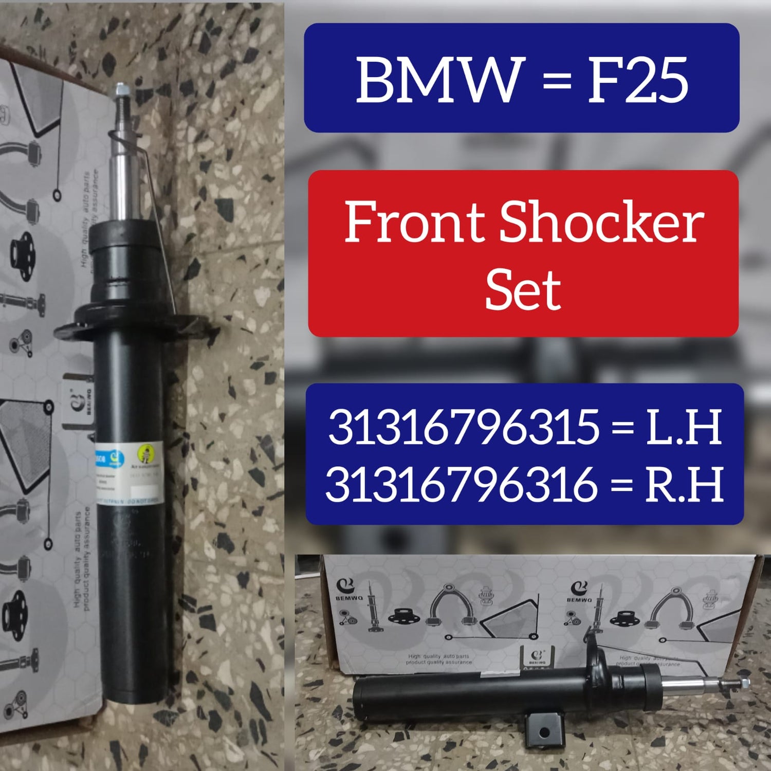 Front Shock Absorber Left 31316796315 & Right 31316796316 31316796410 Compatible With BMW X3 (F25) (1PCS)