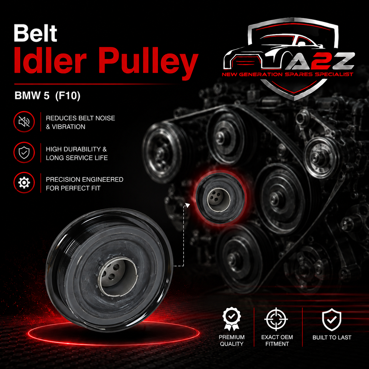 Belt Pulley VD1145 11238513539 Compatible With BMW 5 (F10) (CONTINENTAL)