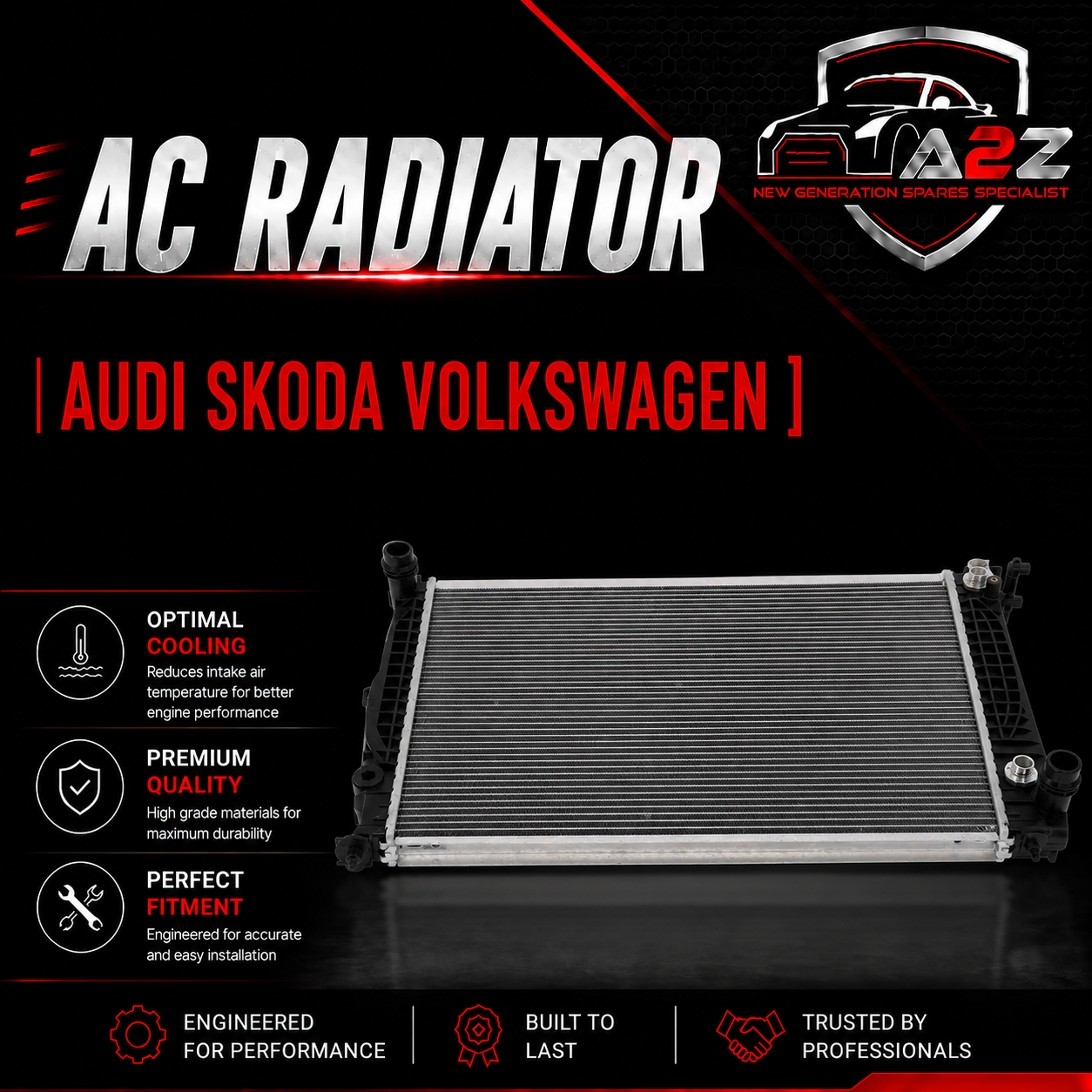 Engine Cooling Radiator 4B0121251R 8D0121251BB 8D0121251B 8D0121251BB 8D0121251L Compatible With Audi Skoda Volkswagen