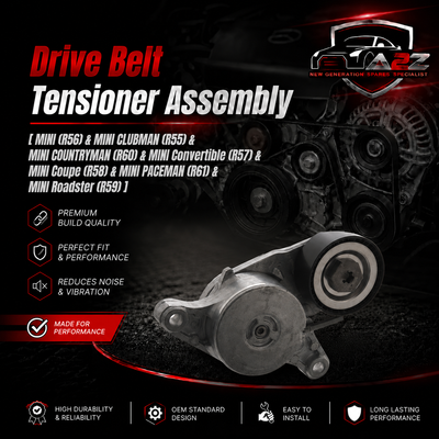 Belt Tensioner With Pulley 11287823374 11287823380 11288511919 Compatible with MINI (R56) & MINI CLUBMAN (R55) & MINI COUNTRYMAN (R60) &  MINI Convertible (R57) & MINI Coupe (R58) & MINI PACEMAN (R61) & MINI Roadster (R59) Tag no : 10